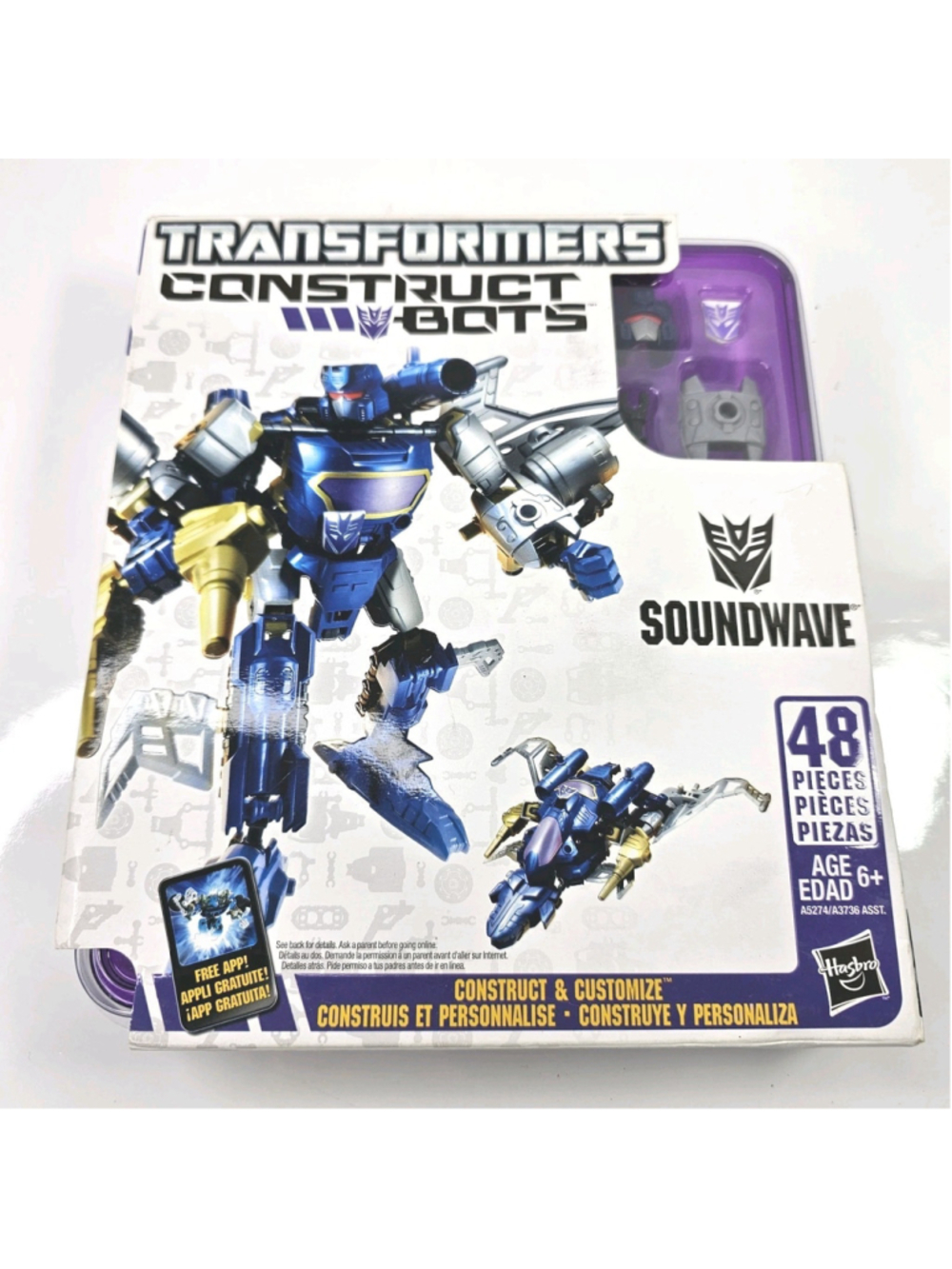 SEALED Transformers: Construct Bots - SOUNDWAVE - 44PCS 2012 New